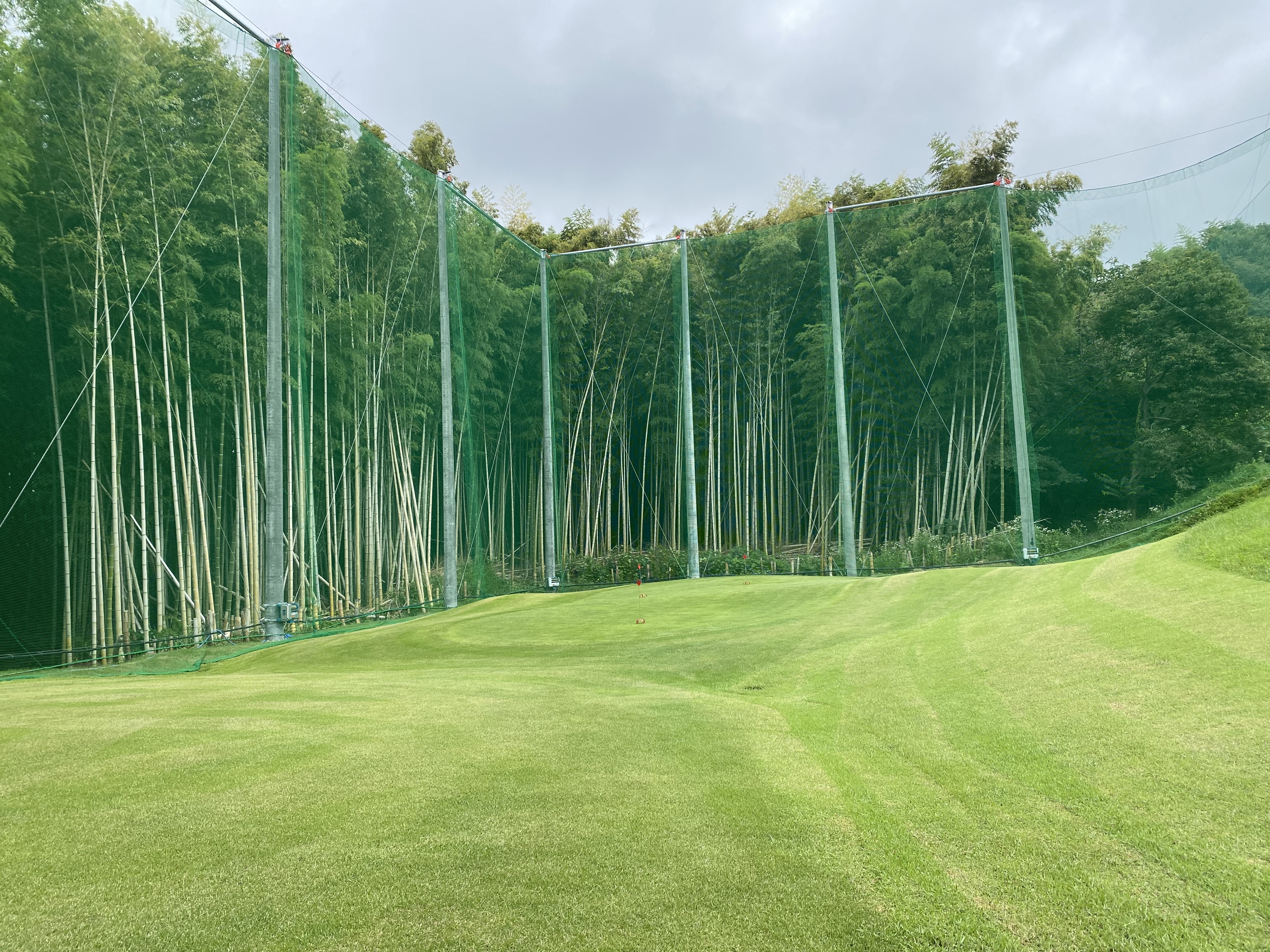 天然芝のアプローチ場